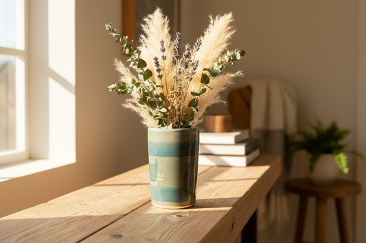 Handcrafted vase lifestyle scene