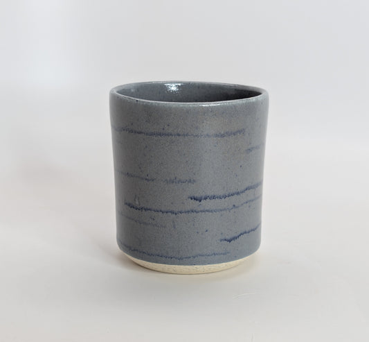Handmade Stoneware Tumbler - 10oz Pinstripe Tumbler Hand Thrown in Vermont