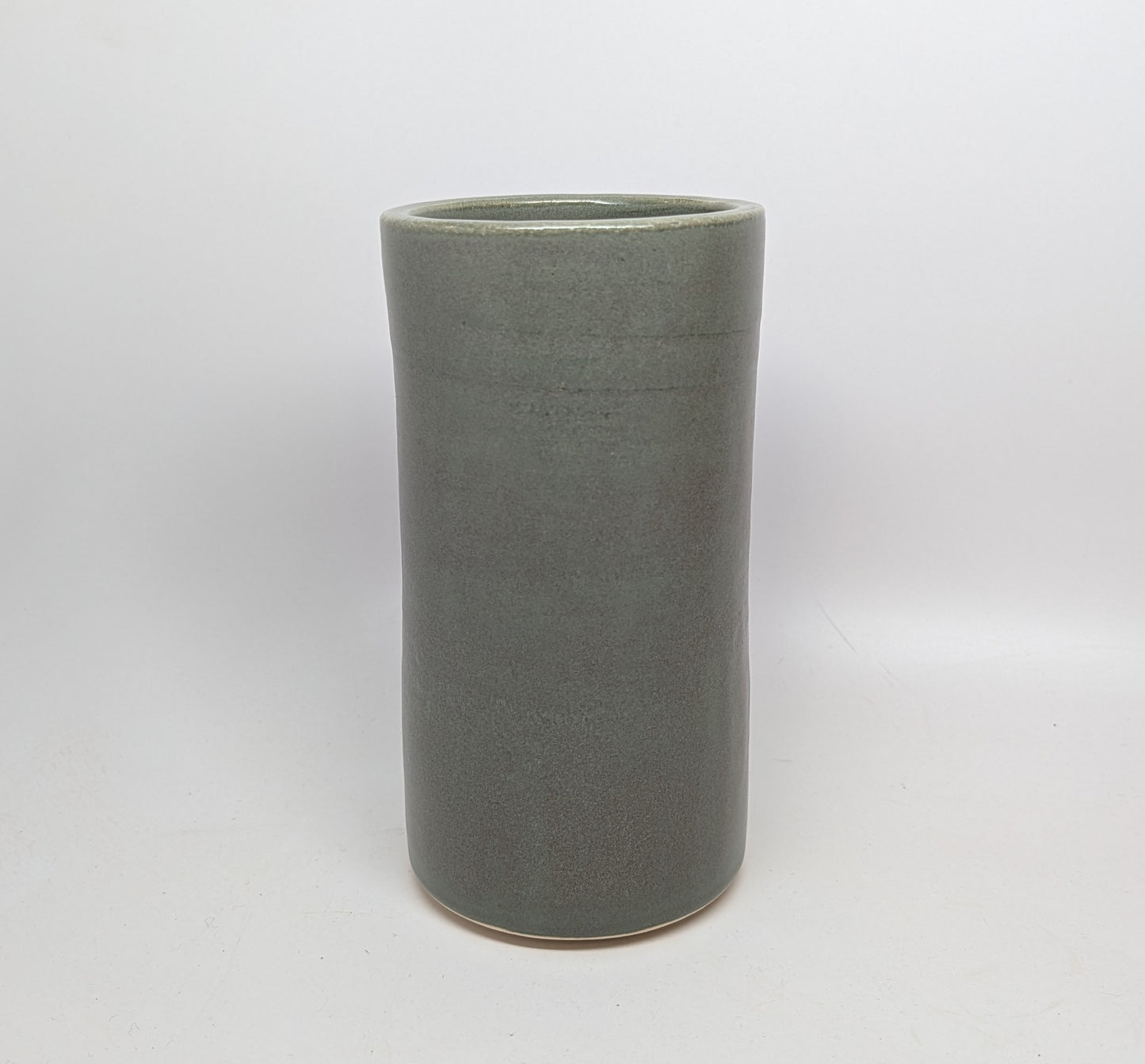 Handcrafted Stoneware Vase - Satin Sage Color Field