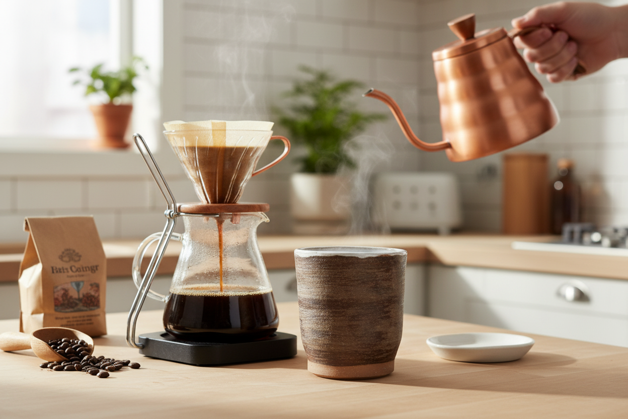 Kitchen counter with brewing